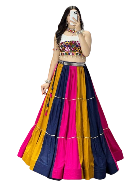 Multicolor Lehenga Choli with Tassel Detailing – Navratri Special